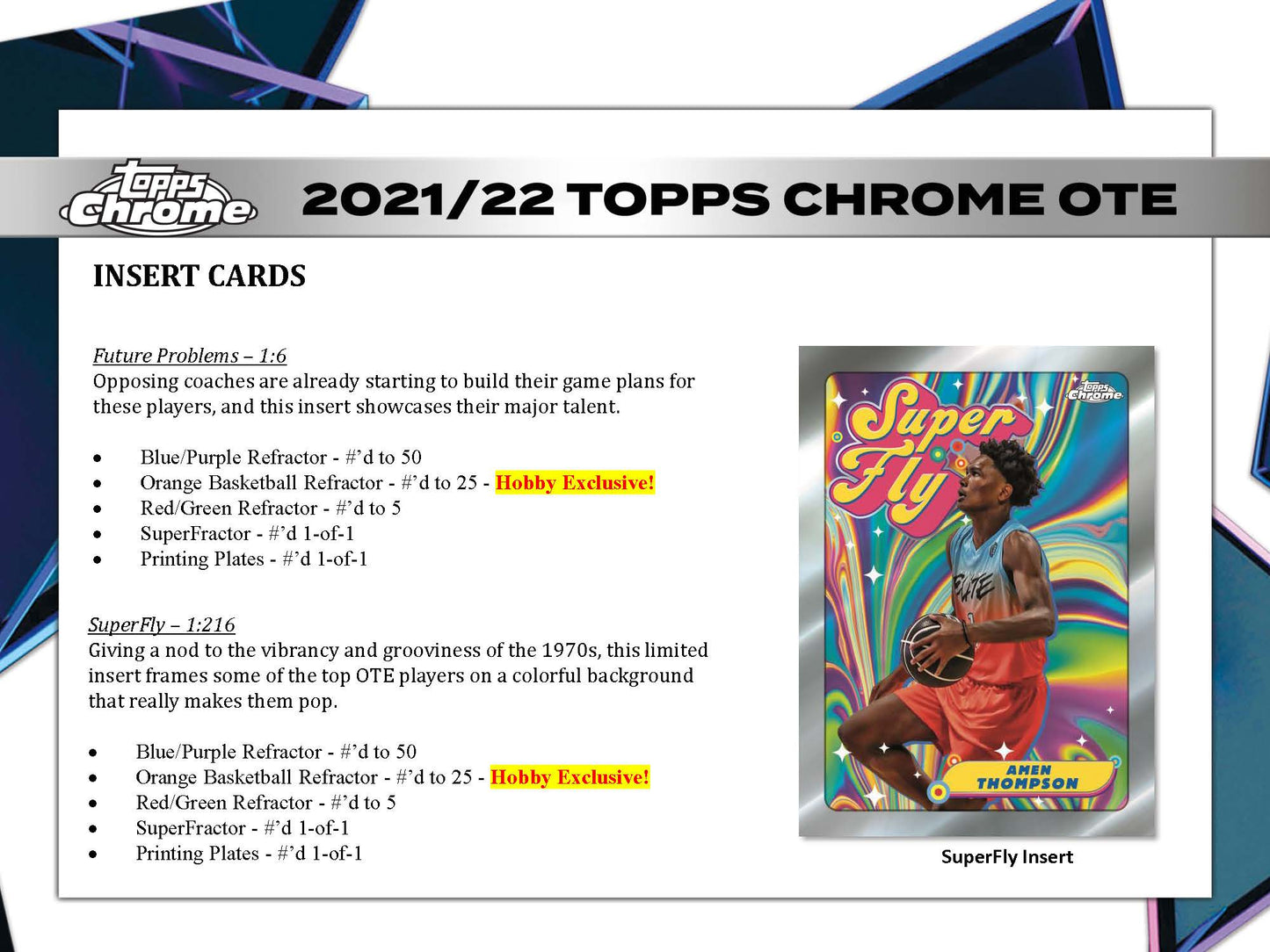 Topps 2021-22 Overtime Elite Chrome Basketball Hobby Box
