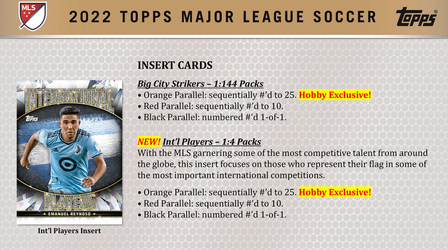 Topps 2022 MLS Major League Soccer Hobby Box