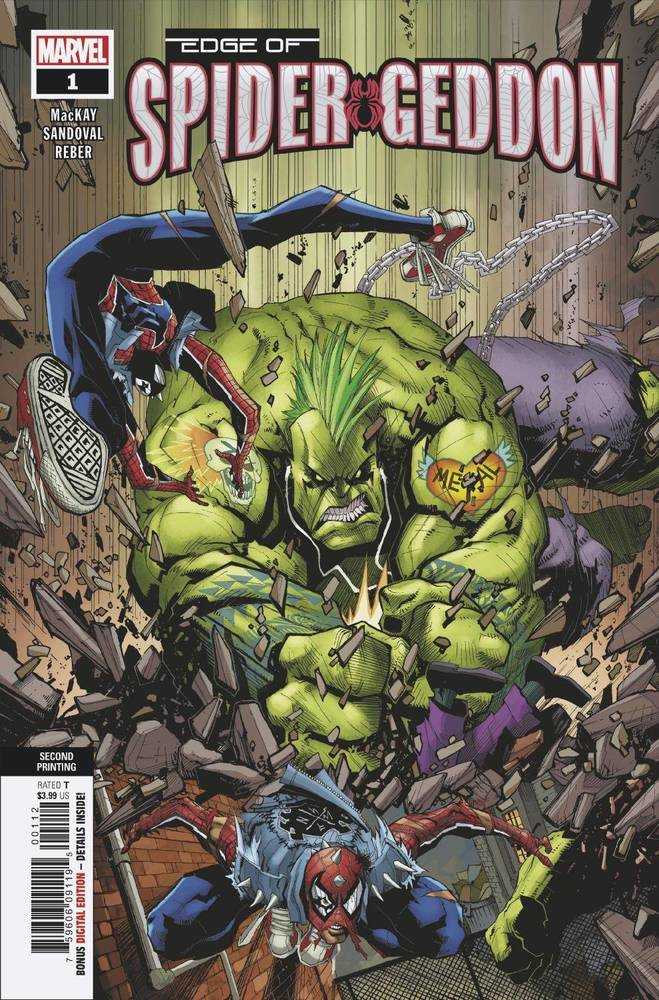 Edge Of Spider-Geddon #1 (Of 4) CCG 9.6 2ND Printing Sandoval Punk Hulk