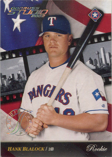Donruss Studio Baseball 2002 Studio Proof Parallel Card 208 Hank Blalock 040/100