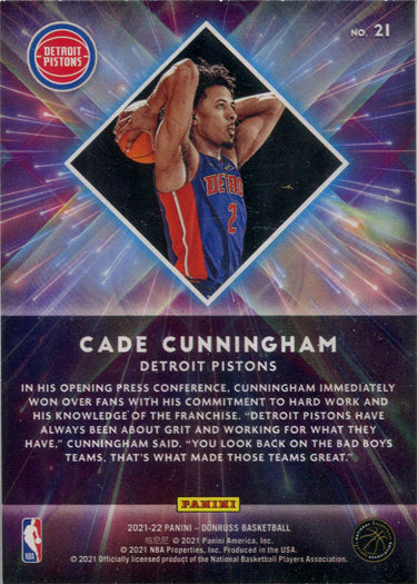 Panini Donruss Basketball 2020-21 Great Expectations Laser Card 21 Cunningham