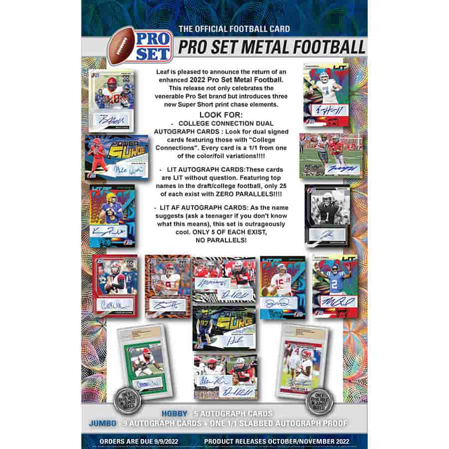 2022 Leaf Pro Set Metal Football Hobby Box