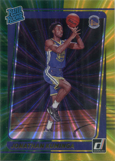 Panini Donruss Basketball 2020-21 Green Yellow Laser Card 240 Jonathan Kuminga