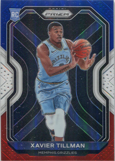 Panini Prizm Basketball 2020-21 Red White Blue Parallel Card 299 Xavier Tillman