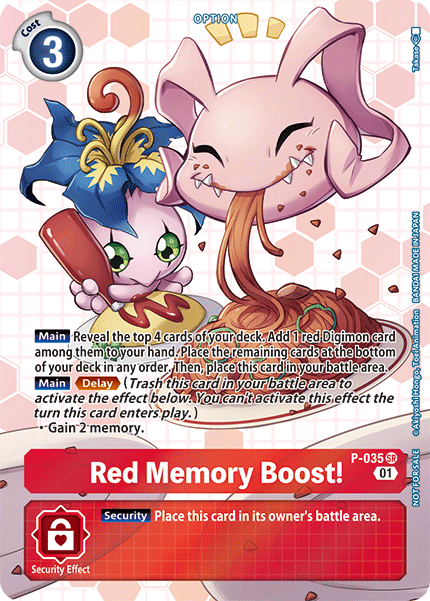 Red Memory Boost! [P-035] (Box Promotion Pack - Next Adventure) [Promotional Cards]