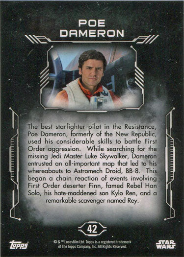Star Wars Masterwork 2016 Base Card 42 Poe Dameron