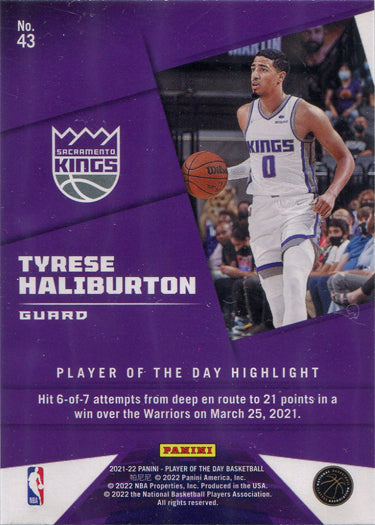 Panini Player of the Day 2021-22 Rainbow Parallel Base Card 43 Tyrese Haliburton