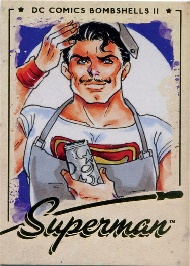 DC Bombshells 2 II Gold Deco Foil Base Variant Card 44 Superman