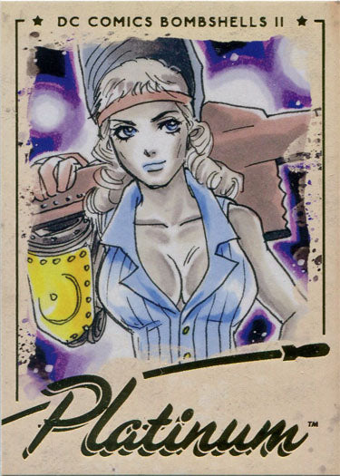 DC Bombshells 2 II Gold Deco Foil Base Variant Card 45 Platinum