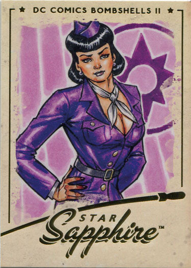 DC Bombshells 2 II Gold Deco Foil Base Variant Card 50 Star Sapphire