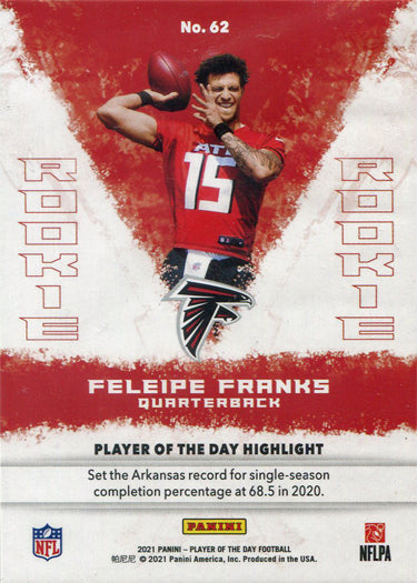 Panini Player Of The Day Football 2021 Kaboom Parallel Card 62 F. Franks /99