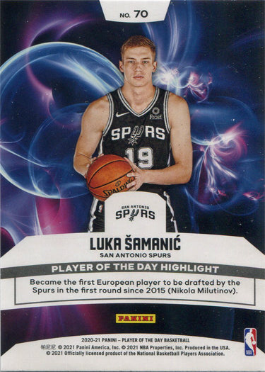 Panini Player of the Day 2020-21 Rainbow Parallel Base Card 70 Luka Samanic