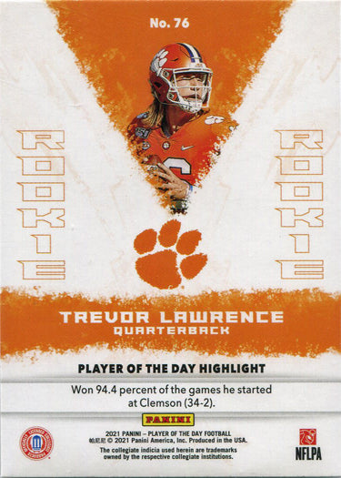 Panini Player Of The Day Football 2021 Base Card 76 Trevor Lawrence