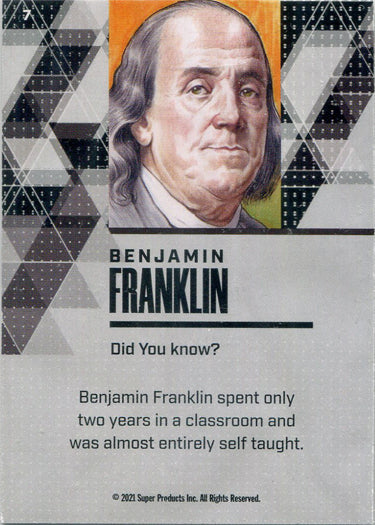 Super Break Pieces of the Past 2021 Gold Foil Parallel Card 7 Benjamin Franklin