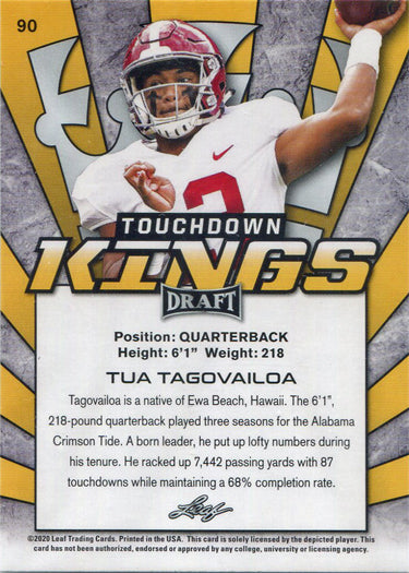 Leaf Draft Football 2020 Touchdown Kings Gold Card 90 Tua Tagovailoa