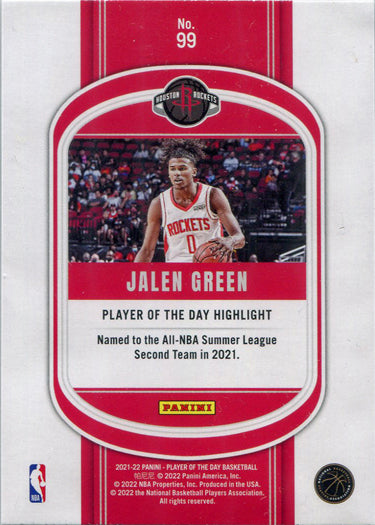 Panini Player of the Day 2021-22 Rainbow Parallel Base Card 99 Jalen Green