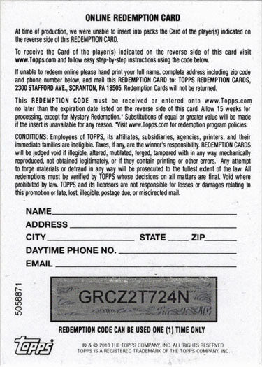Stranger Things Season 2 Redeemed Redemption Card A-DH Gaten Matarazzo