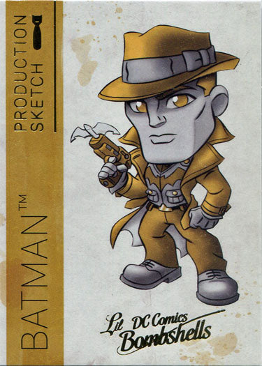 DC Bombshells 2 II Gold Deco Foil Production Sketch Chase Card A02 Batman