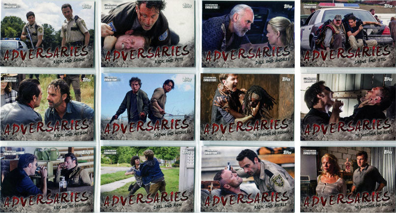 Walking Dead Evolution Adversaries Complete 12 Card Chase Set