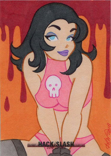 Hack/Slash Cute As Hell 5finity 2019 Sketch Card by Kristin Allen V2