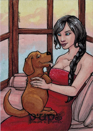 Pups: Pin-ups & Puppies Sketch Card Series 2 Lynne Anderson Ultra Rare 2/3