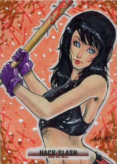 Hack/Slash Bad As Hell 5finity 2019 Sketch Card by Israel Arteaga V2