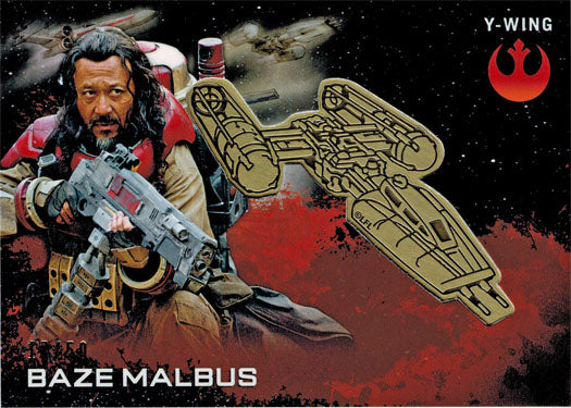 Star Wars Rogue One Series 1 Medallion Gold Y-Wing Parallel Baze Malbus #17/50