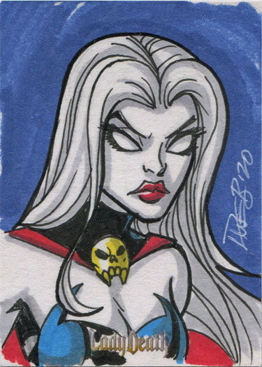 Lady Death Goddess Gold 5finity 2020 Dave Beaty Sketch Card