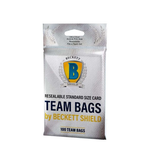 BECKETT SHIELD: TEAM BAGS RESEALABLE (100ct)