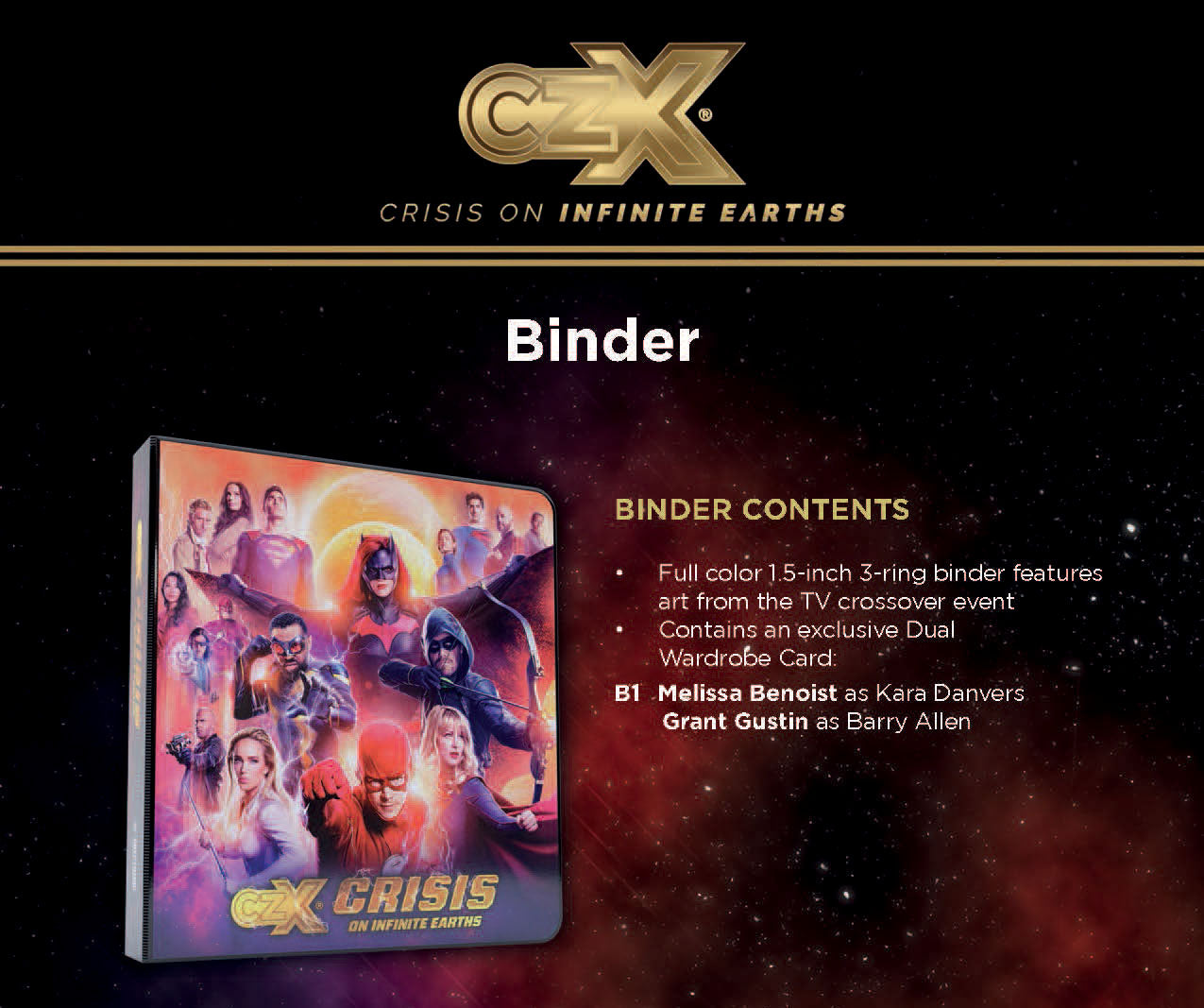 DC Comics Crisis on Infinite Earths CZX Card Binder Album with B1 Costume