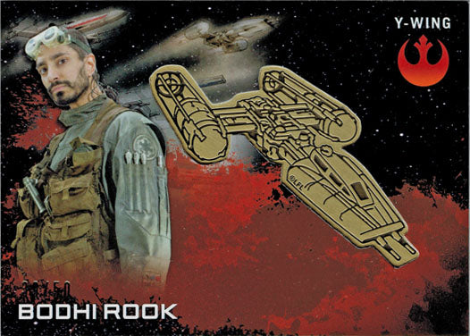 Star Wars Rogue One Series 1 Medallion Gold Y-Wing Parallel Bodhi Rook #39/50