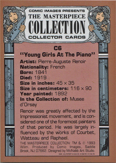 Masterpiece Collection Chromium Chase Card C6 Young Girls At The Piano