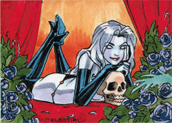 Lady Death Sketch Series Two Sketch Card by Mel Celestial V2