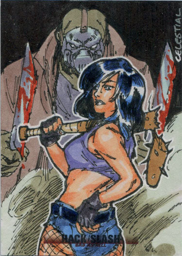 Hack/Slash Bad As Hell 5finity 2019 Sketch Card by Mel Celestial