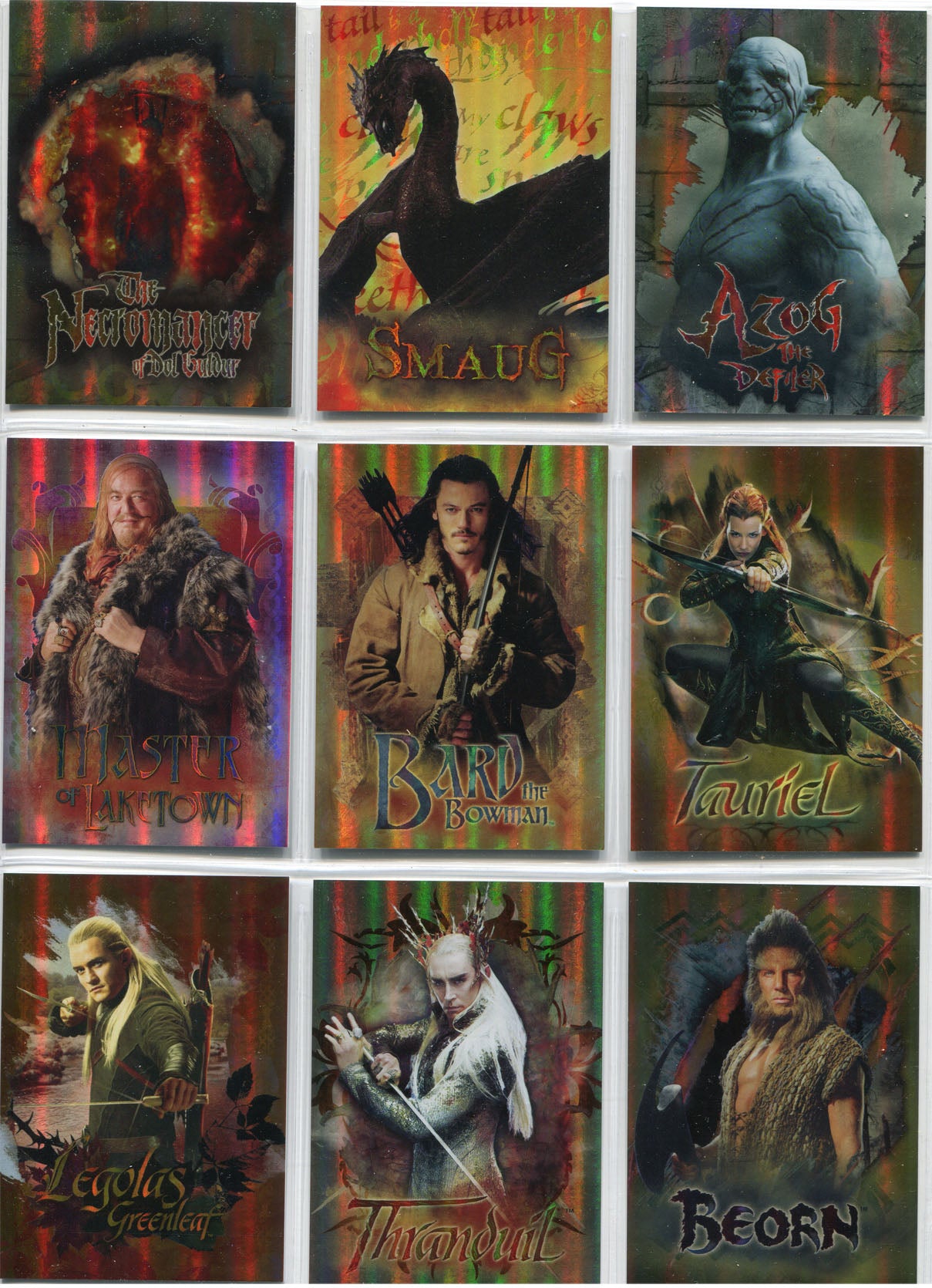 Hobbit Desolation of Smaug Character Biography Complete 9 Foil Card Chase Set