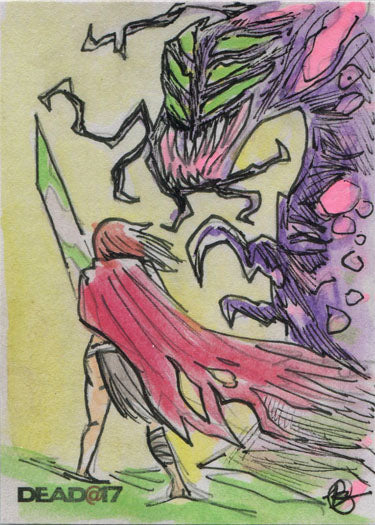 Dead@17 5finity Series 2 15th Anniversary Sketch Card by Brenon Conn