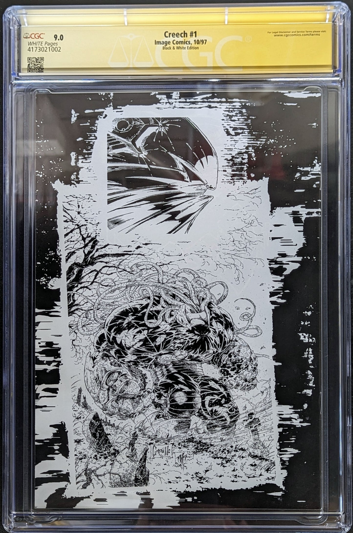 Creech #1 Graded CGC 9.0 Black & White Variant Signed by Greg Capullo