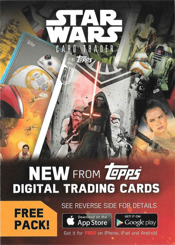 Star Wars the Force Awakens Series 2 Digital Trading Card Pack Redemption Card
