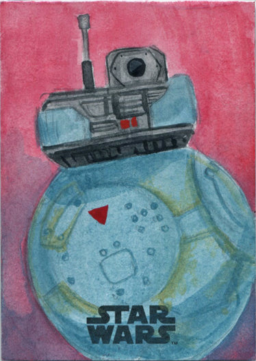 Star Wars Last Jedi Sketch Card of 2BB-2 by Asia Ellington