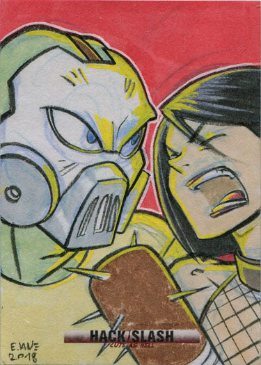 Hack/Slash Cute As Hell 5finity 2019 Sketch Card by Eric Van Elslande V2