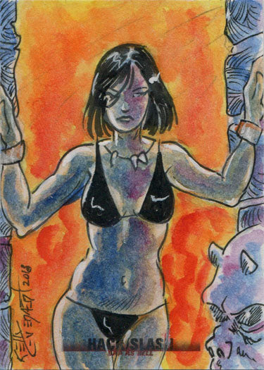 Hack/Slash Bad As Hell 5finity 2019 Sketch Card by Kelly Everaert