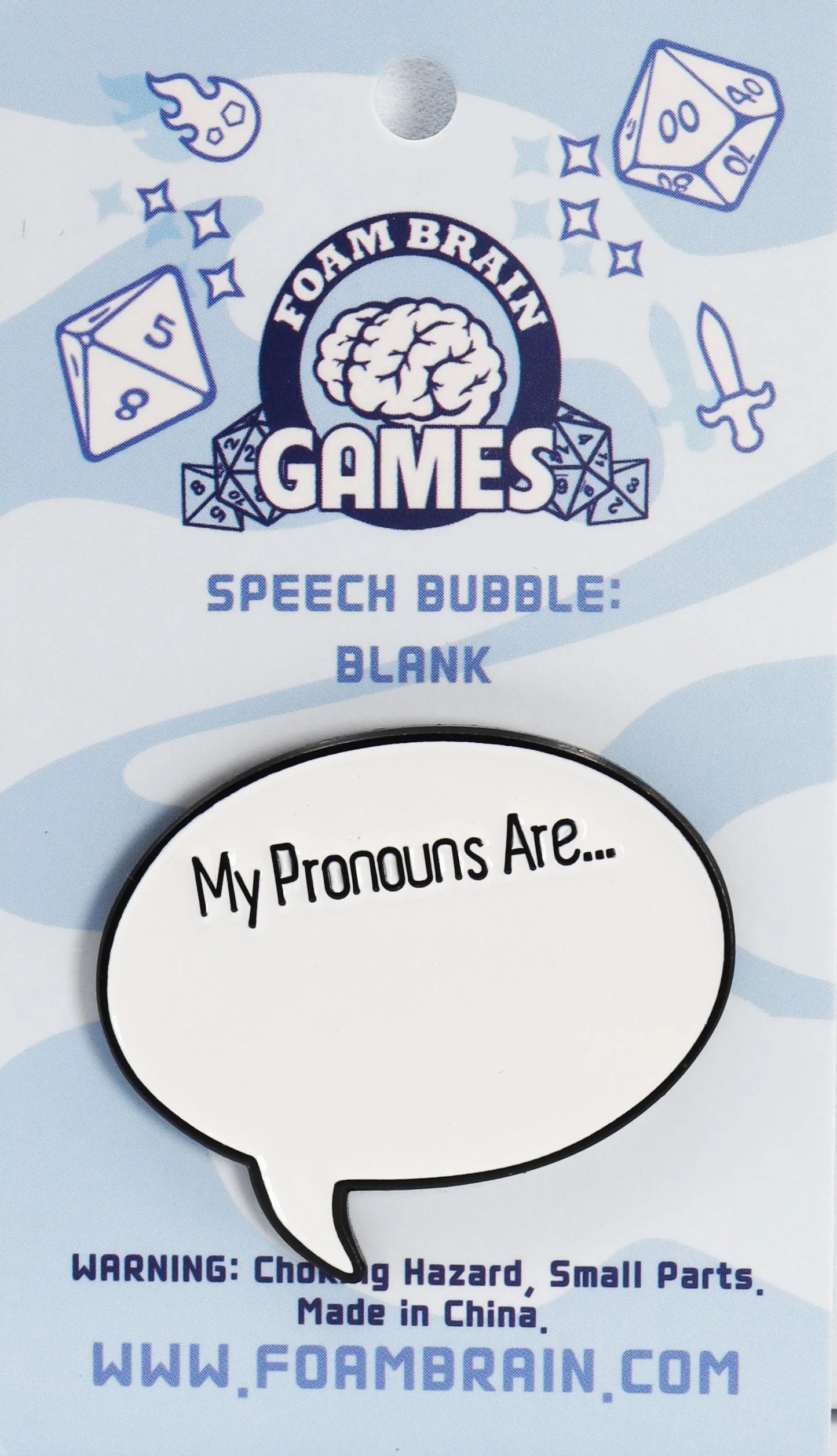 Speech Bubble Pin: Blank Pronouns
