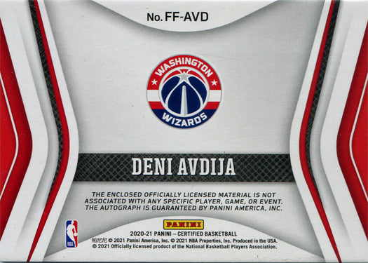 Panini Certified Basketball 2020-21 Freshman Fabric Auto Card FF-AVD Deni Avdija