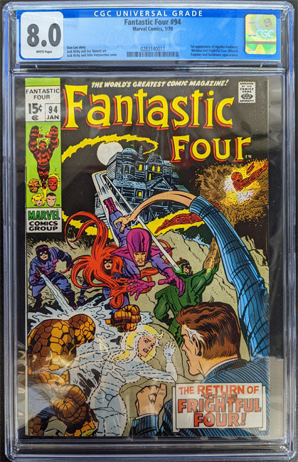 Fantastic Four 94 Comic Book 1970 CGC 8.0 1st Agatha Harkness