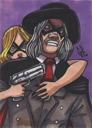 Moonstone Domino Lady & The Spider Sketch Card by Glen Fernandez v5