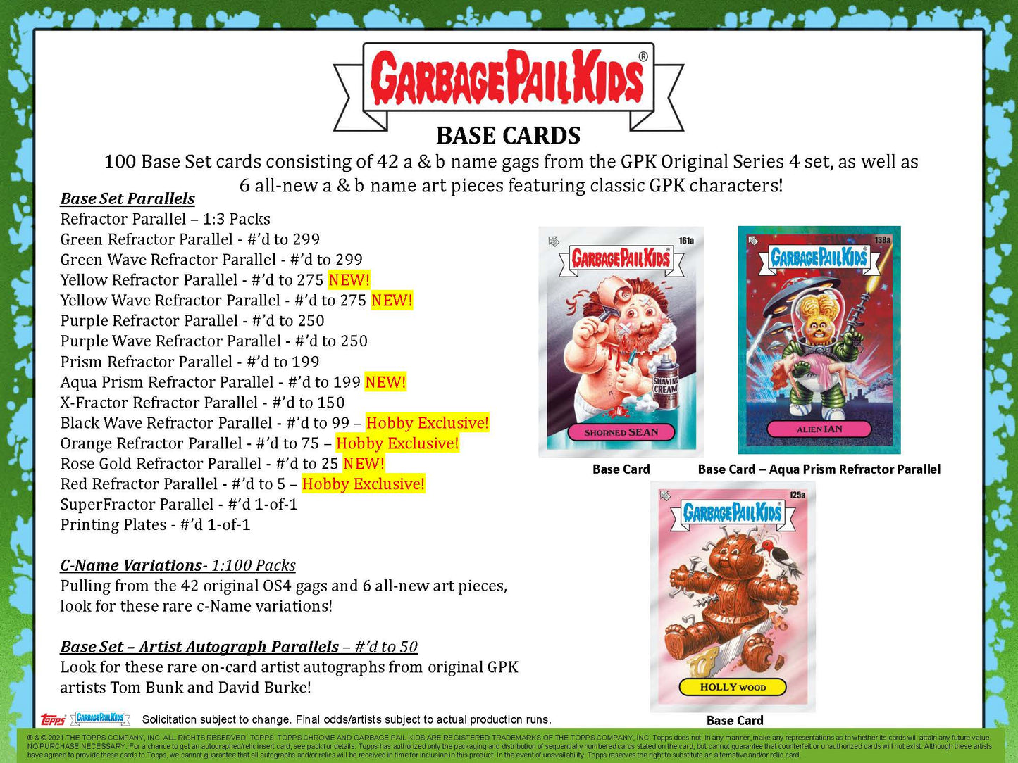 Garbage Pail Kids 2021 Chrome Factory Sealed Hobby Box GPK Original Series 4