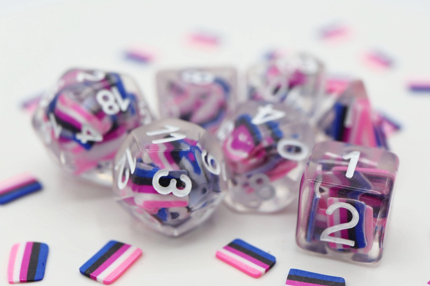 Foam Brain RPG Dice Set: Pride - Genderfluid Flag