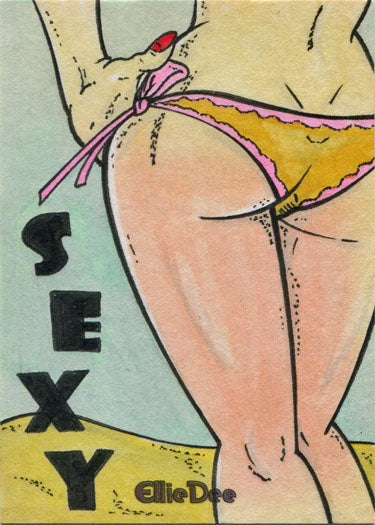 Cherry and Friends Ellie Dee Sketch Card by Rusty Gilligan
