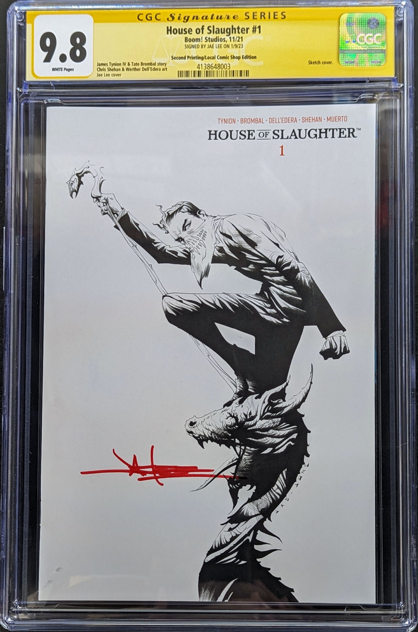 HOUSE OF SLAUGHTER #1 CGC 9.8 LCSD 2nd Print Variant Signed by Jae Lee