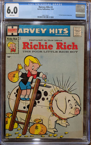 Harvey Hits 3 Graded CGC 6.0 1st Full Richie Rich 1957